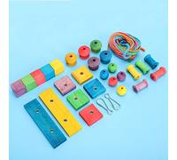 Pssopp Chew Toy, Colorful Wooden Blocks, DIY Accessories for Parrots, Fun and Engaging Perch for Macaw and Budgies