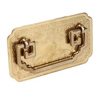 Pssopp Chinese Antique Pure Copper Handle Vintage Drawer Pulls with Bat Puller and Thickened Handle, Classic Home Cabinet Hardware (Brass Color)