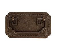 Pssopp Chinese Antique Pure Copper Handle Vintage Drawer Pulls with Bat Puller and Thickened Handle, Classic Home Cabinet Hardware (Antique Brass)