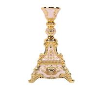 Pssopp Classic Ornate Candlestick Holder, Metal Candle Stand with Metal Relief Design for Fireplace Mantel and Holiday Table Decor