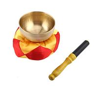Pssopp Clear Sound Tibetan Brass Singing Bowl Set, Beautiful Shape Handcrafted Musical Instrument for Buddhism Meditation