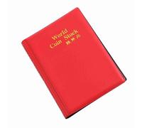Pssopp Coin Collection Album Compact (Red) | compact coin album for collectors Portable Small size 10 pages On-the-go collecting Coin collectors