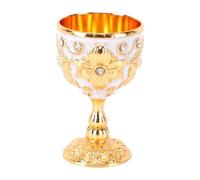 Pssopp Communion Chalice Vintage Embossed Goblet Set, Floral Relief Engraved Ceremonial Drinkware for Wedding Anniversary Home Decor