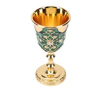 Pssopp Communion Chalice Vintage Enamel Goblet, Handmade Medieval Goblet Retro Embossed Vintage Chalice for Party Wedding Communion Home Decor