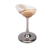 Pssopp Conch Shell Glass, Wine Glasses Stem Handmade Unique Seashell Martini Goblet for Beach Wedding Cocktail Drinkware Anniversary Birthday Conch Shell Glass, Natural Iron (B)