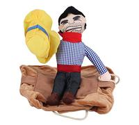 Cowboy Rider Dog Costume, Pet Cowboy Dress up Halloween Dog Cats Vest Funny Cosplay Knight Riding Clothes for Birthday Party Outfit Festival(L)