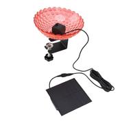 Pssopp Deck Mounted Solar Bird Bath Bubbler, Energy Saving Solar Power Easy Installation Bird Bath Fountain with Adjustable Clamp for Balcony Porch (Red)