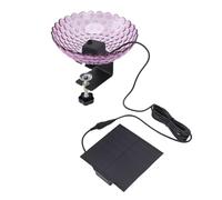 Pssopp Deck Mounted Solar Bird Bath Bubbler, Energy Saving Solar Power Easy Installation Bird Bath Fountain with Adjustable Clamp for Balcony Porch (Purple)