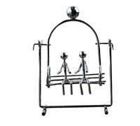 Pssopp Desk Balance Toy, Newton Cradle Couple Swing | Single Push Maintains Gentle Swinging, Welded Iron with Chrome Finish, Excellent Construction, Compact Base Fits Shelves,