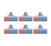 Pssopp DIN Rail Terminal Blocks, 2 in 12 Out 6Pcs Aging Resistant Copper Lever Wire Conductor for Lighting