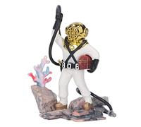 Pssopp Diver Fish Tank Ornament, Exquisite Fish Tank Bubbler Decorations Aquarium Ornament Diver with Hose for Aquarium White