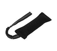 Pssopp Dog Bite Pillow Tug Toy, Chew Toys Training Aid Dog Pull Pillow with Elastic Handle for Small and Medium Pets Bite Tug Toy, Proof Effective Training (Black)