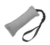 Pssopp Dog Bite Pillow Tug Toy, Chew Toys Training Aid Dog Pull Pillow with Elastic Handle for Small and Medium Pets Bite Tug Toy, Proof Effective Training (Grey)
