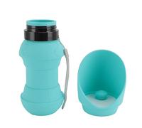 Pssopp Dog Foldable Water Bottle, Silicone Proof Elastic Dog Water Bottle for Outdoor (Blue)