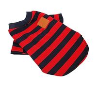 Pssopp Dog Striped Pullover 2 Legged Pet T Shirt Soft Comfortable Breathable Cotton with Elastic Leg Opening for Spring Summer Red Blue (S)