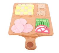 Pssopp Dog Toys Pad, Soft Plush Material IQ Stimulation Extended Playtime Boredom Relief Dog Sniff Mat for Pets Training Slow Feeding Sniff Feeding Mats (Dark Brown Menu)