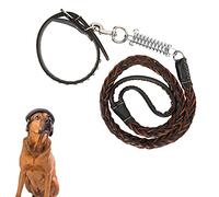 Pssopp Dog Walking Leash, Pet Anti Lost Lead Puppy Safety Tether Collar and Leash Set with Adjustable Soft Handle for Medium Large Dogs (Black)