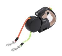 Pssopp Dual Retractable Dog Leash for with Light and Lock, Auto Untangle Design Reflective Leash for Small Medium Dogs Walking Training