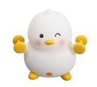 Pssopp Duck Nursery Night Light, Cute Light Up Duck Soft Silicone Lamp with 3 Gears Ambient Lighting for Camping