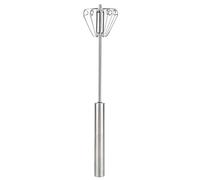 Pssopp Egg Whisk, Hand Push Whisk Egg Beater Semi Automatic Stainless Steel Handheld Mixer Ergonomic Handle Press Rotation with Comfortable Grip for Blending Whisking Beat