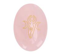 Pssopp Engraved Gemstone, Glossy Polished Easily Placed in Pocket Wide Application Crystal Rune Stone for Meditation Crystal Therapy Accessories (Pink)