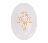 Pssopp Engraved Gemstone, Glossy Polished Easily Placed in Pocket Wide Application Crystal Rune Stone for Meditation Crystal Therapy Accessories (White)