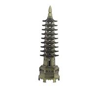 Pssopp Feng Shui Alloy Antique Pagoda Chinese Style WenChang Tower Model Miniature Tower Ornaments Office Home Desktop Decor