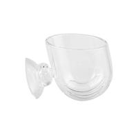 Pssopp Fish Feeding Cup Aquarium Glass Feeder with Suction Cup for Freshwater and Saltwater Fish Tank
