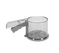 Pssopp Flour Sieves Steel Fine Mesh 3 Cup Capacity Press Mechanism See Through Measurement Markings Baking Sieve for Cake Cookies Pastry Flour Sifter, Stainless Handheld Baking (Single Layer)