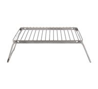 Pssopp Folding Camping Grate Stainless Steel Adjustable Height Thicker Camp Fire Cooking Racks for Outdoor Activities