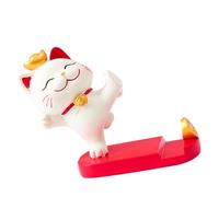 Pssopp Fortune Cat Phone Stand, Bright Resin Cell Phone Holder with Smooth Finish, Stable Desk Support and Cute Decor for Tabletop Home Office Women Girls (Type 2)