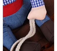 Pssopp Funny Cowboy Rider Dog Costume, Polyester Warm Pet Outfit with Hook and Loop Closure, Soft Lining, Easy On Off for Halloween Parties Cold Weather Dress Up (XL riding outfit)