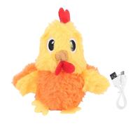 Pssopp Funny Interactive Dog Plush Toy, Cute Chicken Shape Design Smart Energy Saving Squeaky Dog Training Toy for Indoor Pet Entertainment