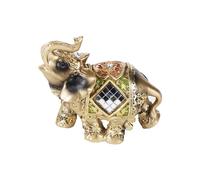 Pssopp Green Feng Shui Elephant Statue, Resin Lucky Wealth Figurine 5.3