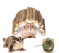 Pssopp Hamster Bridge Wooden Ladder Bridge Small Animal Hideout Rodents Chew Toy Pet Cage Decoration for Guinea Pig Chinchilla Ferret Reptile(Small)