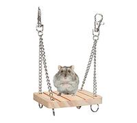 Pssopp Hamster Swing Toy Wooden Pet Hanging Bed Hamster Cage Accessories for Hamster Gerbil Guinea Pig Chinchilla