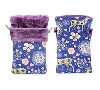 Pssopp Hamsters Sleeping Bag, Thick Flannelette Hammock Toy with 2 Hooks for Small Pets Like Rats and Chinchillas, Warm for Cozy Sleep (M)