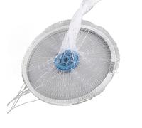 Pssopp Hand Throw Fish Net Nylon Dense Mesh Cast Net with Steel Weights Fast Sinking Long Throw Rope for Shrimp Crab Crayfish in Rivers Lakes Shallow Sea Fishing (#1)