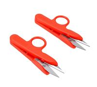 Pssopp Handicraft Tools Stainless Steel Lightweight Incisive Cutting Edges Fabric Sewing Snips for Quilting Crafting Cutting Yarn 2Pcs Thread Snips, Red Carbon Steel Thread Cutter