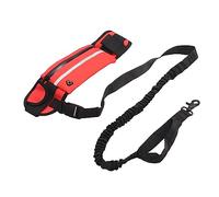 Pssopp Hands Dog Leash, Adjustable Bungee Leash with Pocket, Ideal for Walking and Training Small Medium Dogs (Red)