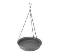 Pssopp Hanging Bird Feeder with Chain Large Bird Bath Pan for Garden Courtyard Sturdy Plastic Tray Attractive Design Multi-Functional Weather-Resistant Easy to Use