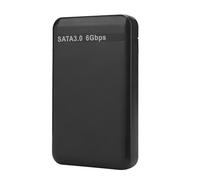 Pssopp HDD Enclosure USB 3.0 2.5 Inch External SSD Case with UASP and 6Gbps Transfer, ABS Hard Drive Enclosure for 7mm 9.5mm I II III Drives Up to 6TB, for Mac OS Users (Black)
