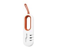 Pssopp Heavy Duty Knife Sharpener, Professional Chef Sharpener, Fine Scissor Sharpening Device Fast Portable Handheld Design for Various, One-Handed Ergonomic Design, Hanging Tip Space (White Orange)