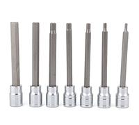 Pssopp Hex Bit Socket Set Chrome Vanadium Steel Extra Long Allen Key Sockets 7 Piece 110mm 3mm to 10mm Long Shaft for Auto Maintenance Mechanics Repair