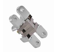 Pssopp Hinge 180 Degree Zinc Alloy Stainless Steel Invisible Cross Hinge 94mm Rustproof Noiseless Concealed Door for Cabinet Doors Sliding Doors (94mm)