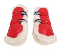 Pssopp Horse Care Supplies Strength PU Shell Skin Friendly and Warm Soft Wool Lining Ergonomic Contoured Design Horse Leg Support with Loop Strap for Riding Leg Wrap, High