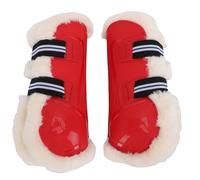 Pssopp Horse Leg Wrap, High Strength PU Shell Skin Friendly and Warm Soft Wool Lining Ergonomic Contoured Design Horse Leg Support with Loop Strap for Riding