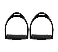 Pssopp Horse Riding Stirrups Anti-rust Aluminum Equestrian Stirrup Colorful Horse Riding Racing Equipment Saddle Accessories with Rubber Pad(Black)