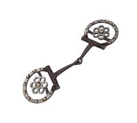 Pssopp Horse Snaffle Bit, Bits Horse Mouth 125mm Flexible Central Joint for Training Riding Control Snaffle, Antique Bronze Jointed Western Training Nan