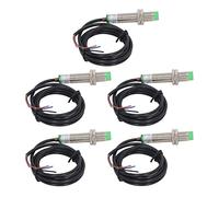 Pssopp Inductive Proximity Sensor, M12 NPN NC 4mm Detection 6 to 36VDC ABS Aluminum Alloy IP65 Non Contact Metal Sensor Switch, 5 Pack for PLC Conveyor Industrial Automation